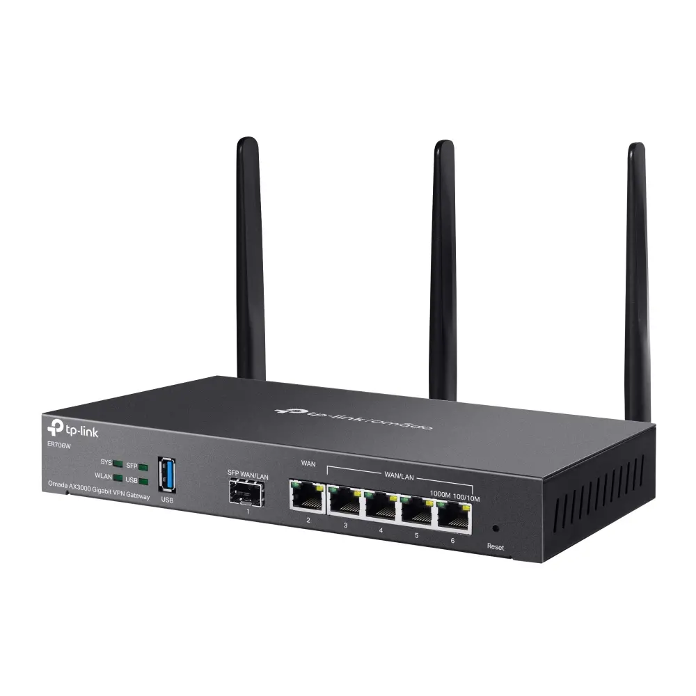 Безжичен Рутер TP-Link Omada ER706W, AX3000 WiFi6,5xGbE WAN/LAN,1xSFP,1x USB3.0 - image 2
