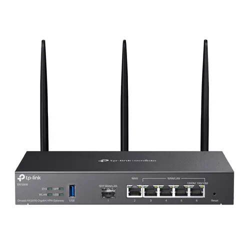 Безжичен Рутер TP-Link Omada ER706W, AX3000 WiFi6,5xGbE WAN/LAN,1xSFP,1x USB3.0