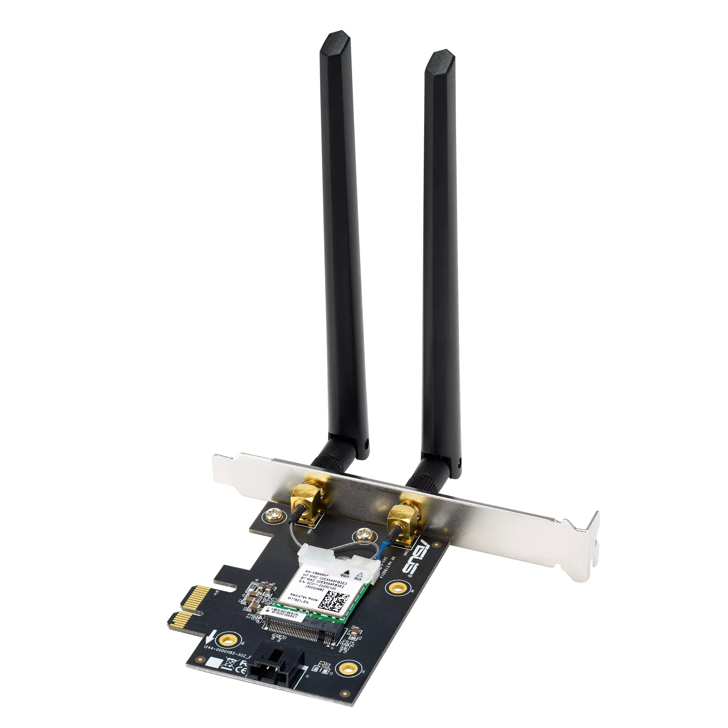 Adaptor, Asus PCI-E Adapter, PCE-BE6500, BE6500, Tri-Band, Bluetooth 5.4, WPA3, 4096-QAM, OFDMA, MU-MIMO, MLO - image 2