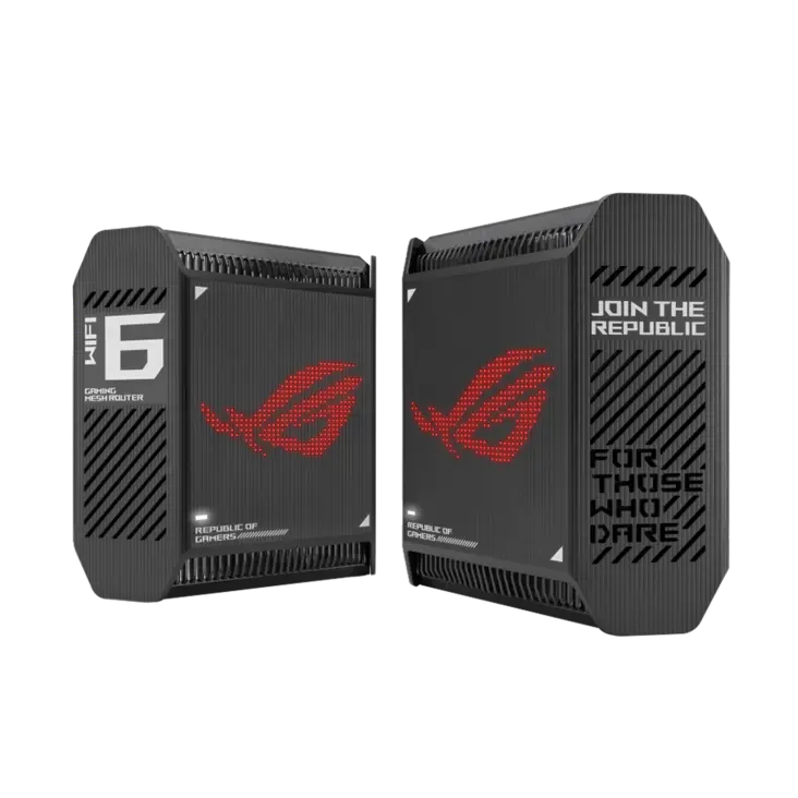 Σύστημα Mesh, Asus Gaming Mesh WiFi system, ROG Rapture GT6 2PK, AX10000, Tri-Band, έως 540m2, Tri-Core 1.7GHz CPU, 256MB/512MB Flash/RAM, θύρα 2.5G