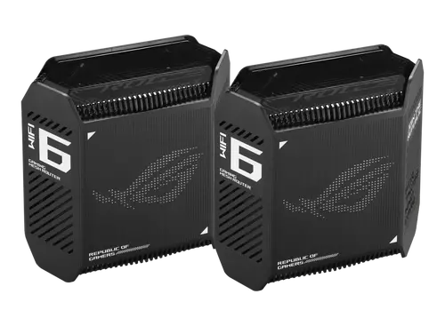 Меш система, Asus Gaming Mesh WiFi system, ROG Rapture GT6 2PK, AX10000,Tri-Band, up to 540m2, Tri-Core 1.7GHz CPU, 256MB/512MB Flash/RAM, 2.5G port, AiProtection Pro, Adaptive QoS, VPN server/client, IPTV, OFDMA, MU-MIMO, Beamforming, Link Aggregation, AiMesh, Black - image 2