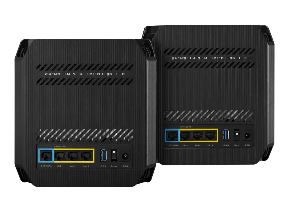 Меш система, Asus Gaming Mesh WiFi system, ROG Rapture GT6 2PK, AX10000,Tri-Band, up to 540m2, Tri-Core 1.7GHz CPU, 256MB/512MB Flash/RAM, 2.5G port, AiProtection Pro, Adaptive QoS, VPN server/client, IPTV, OFDMA, MU-MIMO, Beamforming, Link Aggregation, AiMesh, Black - image 5