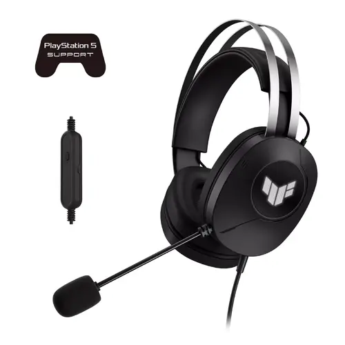Căști, AsusTUF Gaming H1 Gen II Headset (ușoare 297-g, conexiune cu fir USB-A, drivere de 40 mm, Virtual 7.1 Surround Sound, microfon certificat - 1