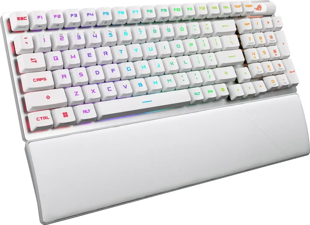 Клавиатура, Asus ROG Strix Scope II 96 Wireless Gaming Keyboard, Tri-Mode Connection, Dampening Foam & Switch-Dampening Pads, Hot-Swappable Pre-lubed ROG NX Snow Mechanical Switches, PBT Keycaps, RGB-White