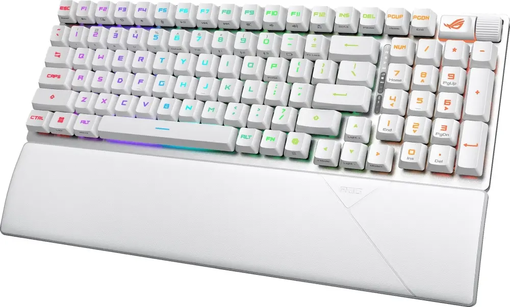 Клавиатура, Asus ROG Strix Scope II 96 Wireless Gaming Keyboard, Tri-Mode Connection, Dampening Foam & Switch-Dampening Pads, Hot-Swappable Pre-lubed ROG NX Snow Mechanical Switches, PBT Keycaps, RGB-White - image 1