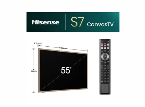 Телевизор, Hisense CanvasTV, 55",QLED 4K Ultra HD 3840x2160, 144hz, 4000:1, 400 nits, 16:9,VIDAA Smart OS,DTS Virtual X,HDR,HDR 10+,Dolby vision IQ, 4 xHDMI,DVB-T2/T/C/S2/S, Black - image 1