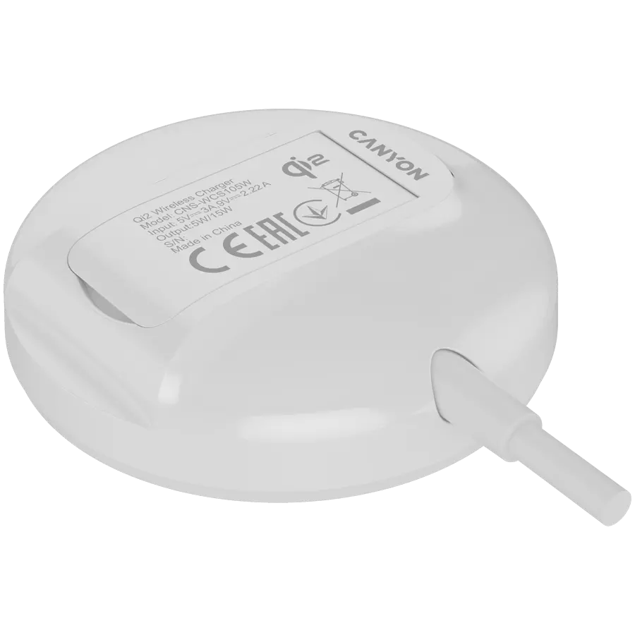 CANYON wireless charger WS-105 15W Qi2 White - image 4