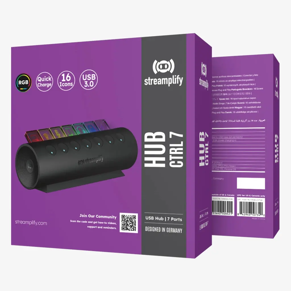 Streamplify стрийминг хъб/дек Streaming HUB CTRL 7 RGB - 7 x USB-A - SPUH-HC71217.11 - image 12
