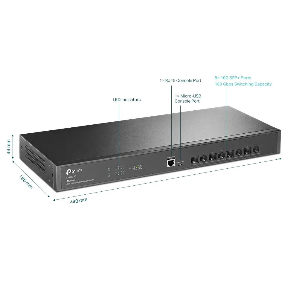 Omada 8-Port 10GE SFP+ L2+ Managed Switch - image 2