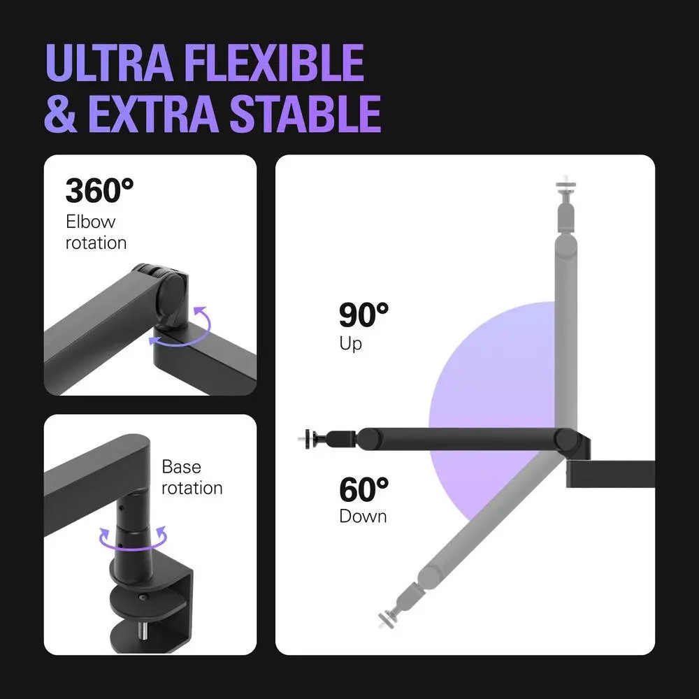 Стойка за микрофон Elgato Wave Mic Arm Pro - Черно - image 2