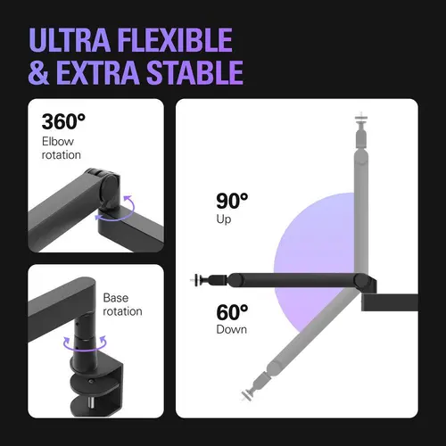 Braț pentru microfon Elgato Wave Mic Arm Pro - Negru - 3