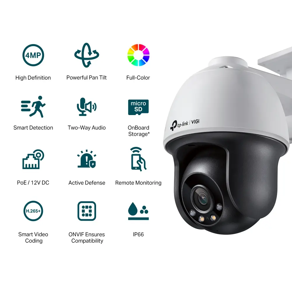 Камера TP-Link VIGI C540, 4MP, PTZ, Color, PoE/12V DC, IR до 30м., ONVIF, IP66 - image 1