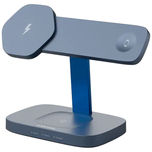 CANYON Wireless Charging Station Hexagon 310 3in1 DarkGrey/Blue - image 1