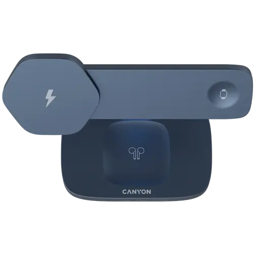 CANYON Wireless Charging Station Hexagon 310 3in1 DarkGrey/Blue - image 2