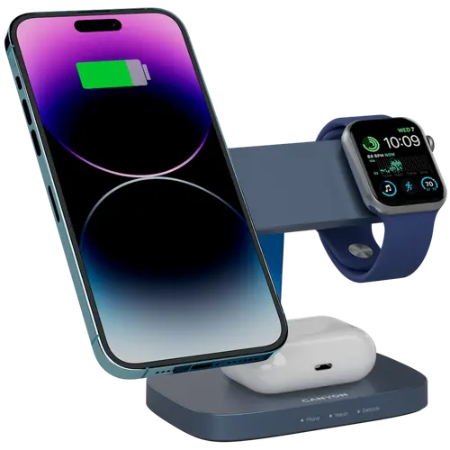 CANYON Wireless Charging Station Hexagon 310 3in1 DarkGrey/Blue - image 6