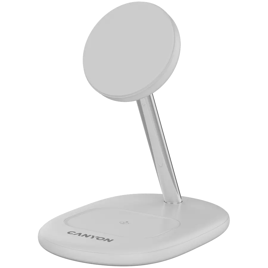 CANYON încărcător wireless WCS-205 15W Qi2 2in1 Alb