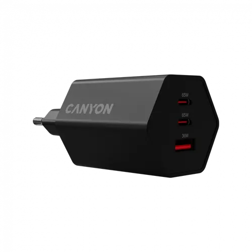 CANYON charger HEXAGON 65 GaN 65W 2xPD 1xQC EU Black - image 1