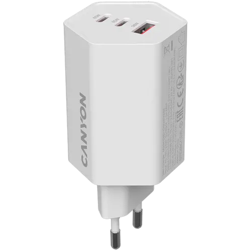 CANYON charger HEXAGON 65 GaN 65W 2xPD 1xQC EU White