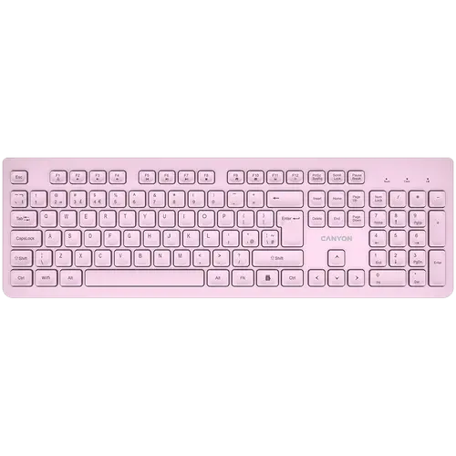 CANYON tastatură HKB-W01 UK/US AAA wireless Roz - 1