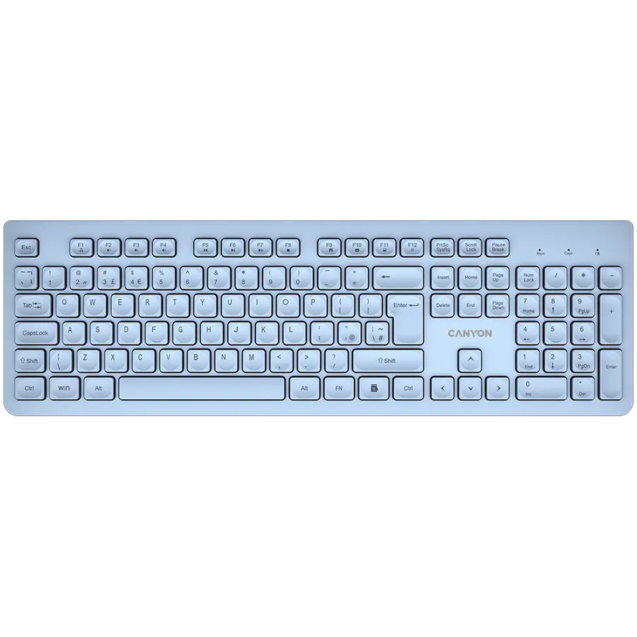 CANYON tastatură HKB-W01 UK/US AAA wireless Albastru