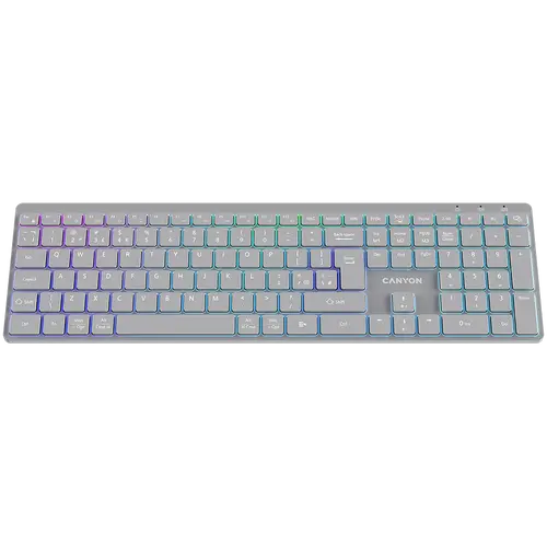 CANYON keyboard HKB-W11 UK/US RGB Dual Mode Wireless Grey - image 1