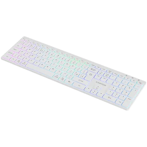 CANYON keyboard HKB-W11 UK/US RGB Dual Mode Wireless White - image 3