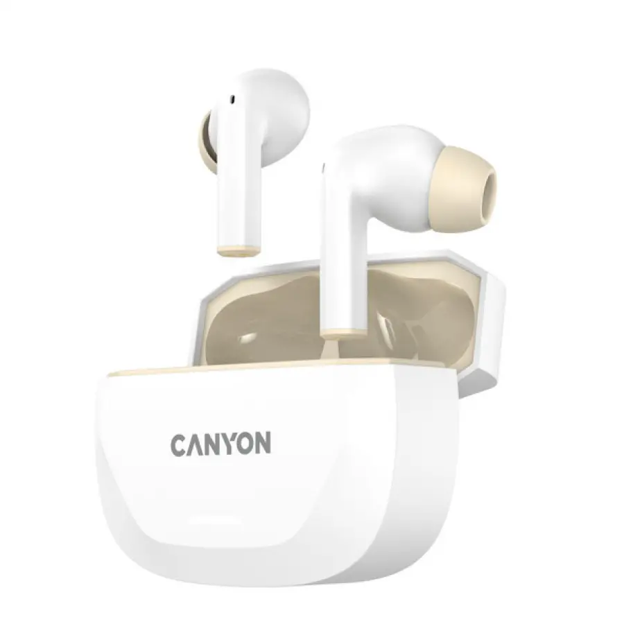 CANYON headset HEXAGON 7 TWS ANC+ENC Wireless Charge White Beige - image 3