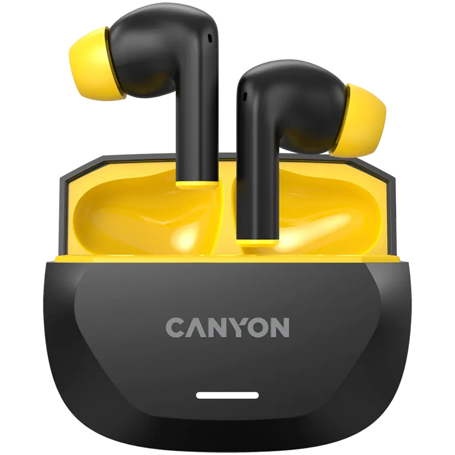 CANYON ακουστικά HEXAGON 7 TWS ANC+ENC Ασύρματη φόρτιση, μαύρο κίτρινο