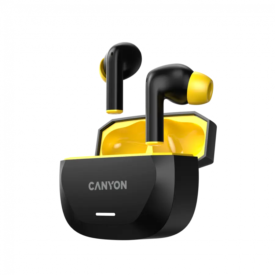 CANYON headset HEXAGON 7 TWS ANC+ENC Wireless Charge Black Yellow - image 1