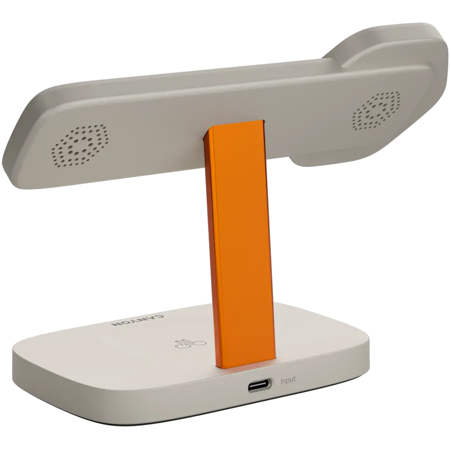 CANYON Wireless Charging Station Hexagon 310 3in1 LightGrey/Orange - image 3