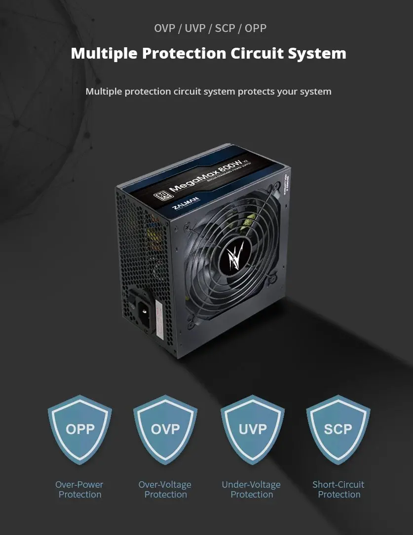 Zalman τροφοδοτικό PSU MegaMax 800W 80+ ZM800-TXII - image 9