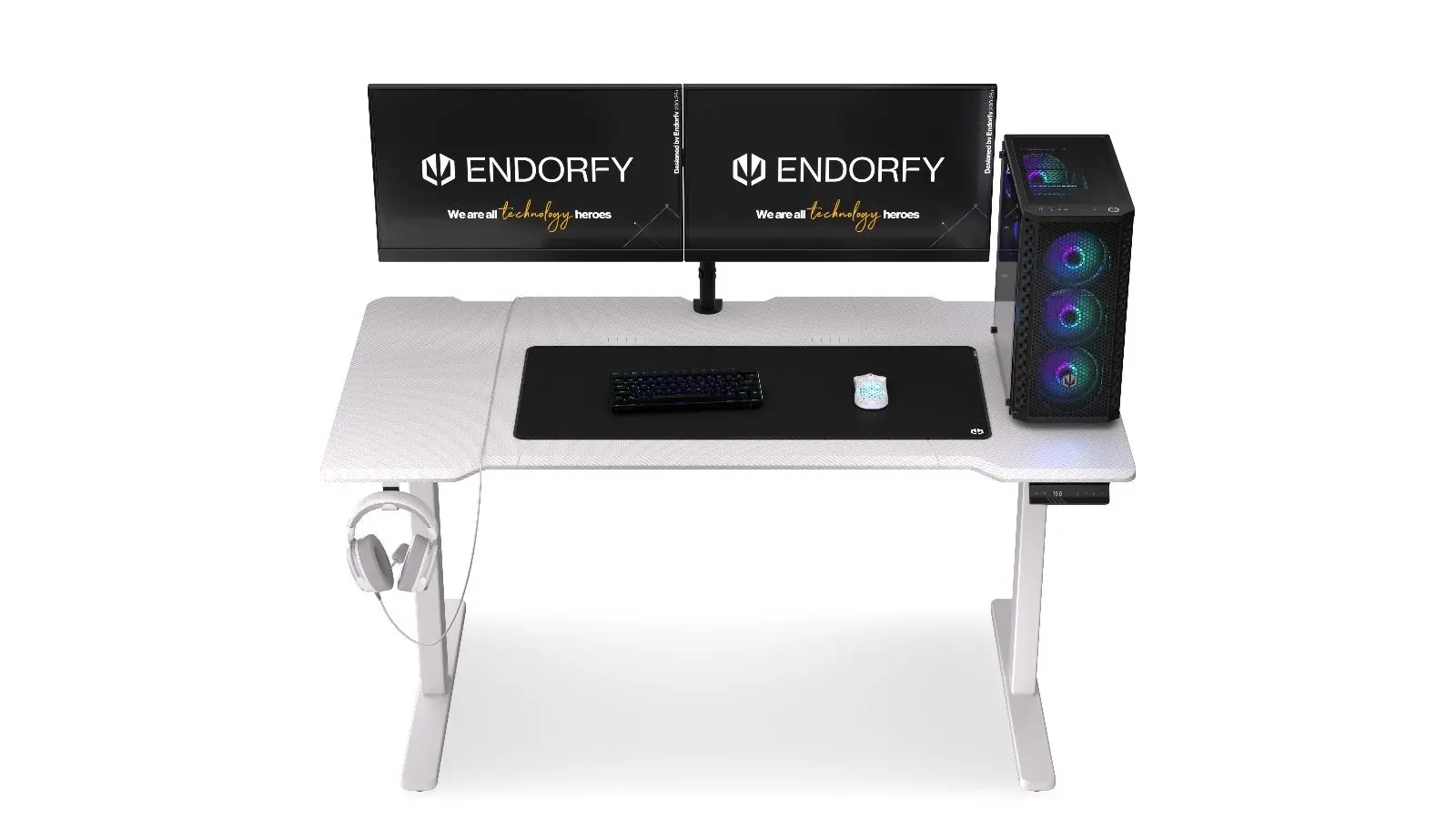Геймърско бюро ENDORFY - Atlas L Electric - Onyx White - image 6