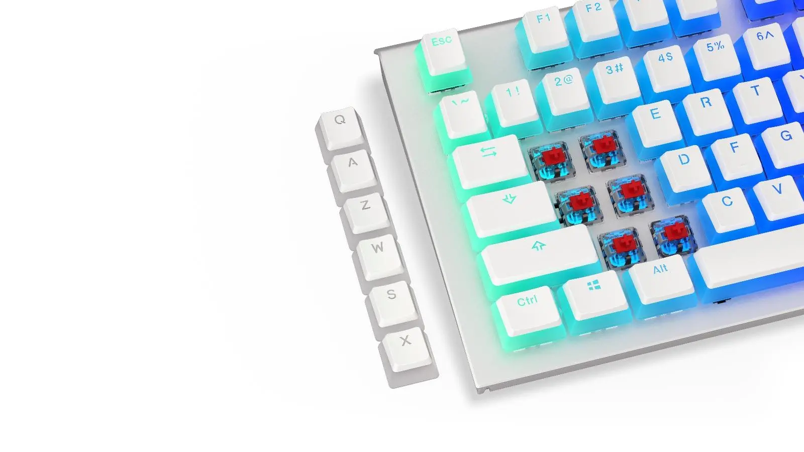Capace de taste pentru tastatură mecanică ENDORFY - 104 buc. PBT, US Layout, Onyx White - image 2