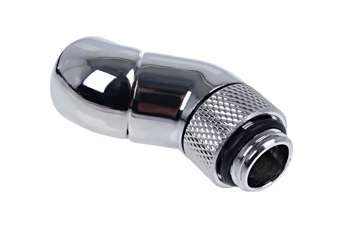 Ъглов адаптер Alphacool Eiszapfen, 2 x 45°, G1/4 външна към G1/4 вътрешна резба, Сребрист - image 1