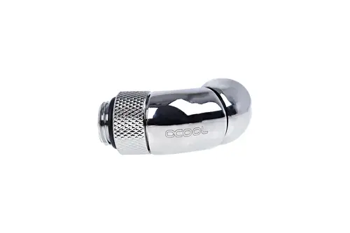 Adaptor unghiular Alphacool Eiszapfen, 2 x 45°, filet exterior G1/4 la filet interior G1/4, Argintiu - 3
