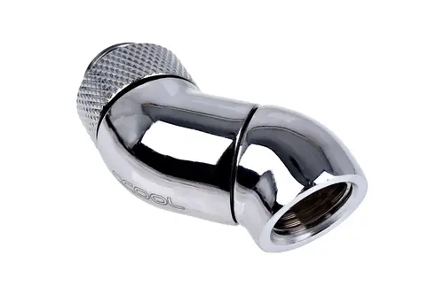 Γωνιακός αντάπτορας Alphacool Eiszapfen, 2 x 45°, G1/4 αρσενικό προς G1/4 θηλυκό σπείρωμα, Ασημί - 1