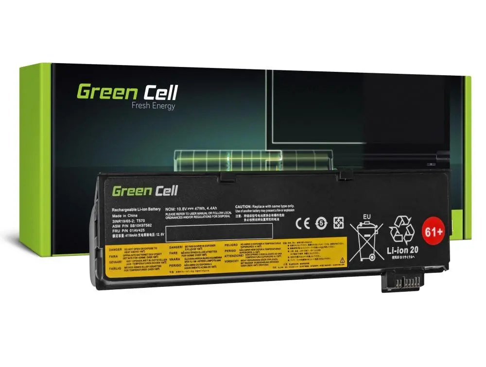 Μπαταρία laptop GREEN CELL, Lenovo 01AV424 ThinkPad T470 T570 A475 P51S T25 10,8V 4400mAh