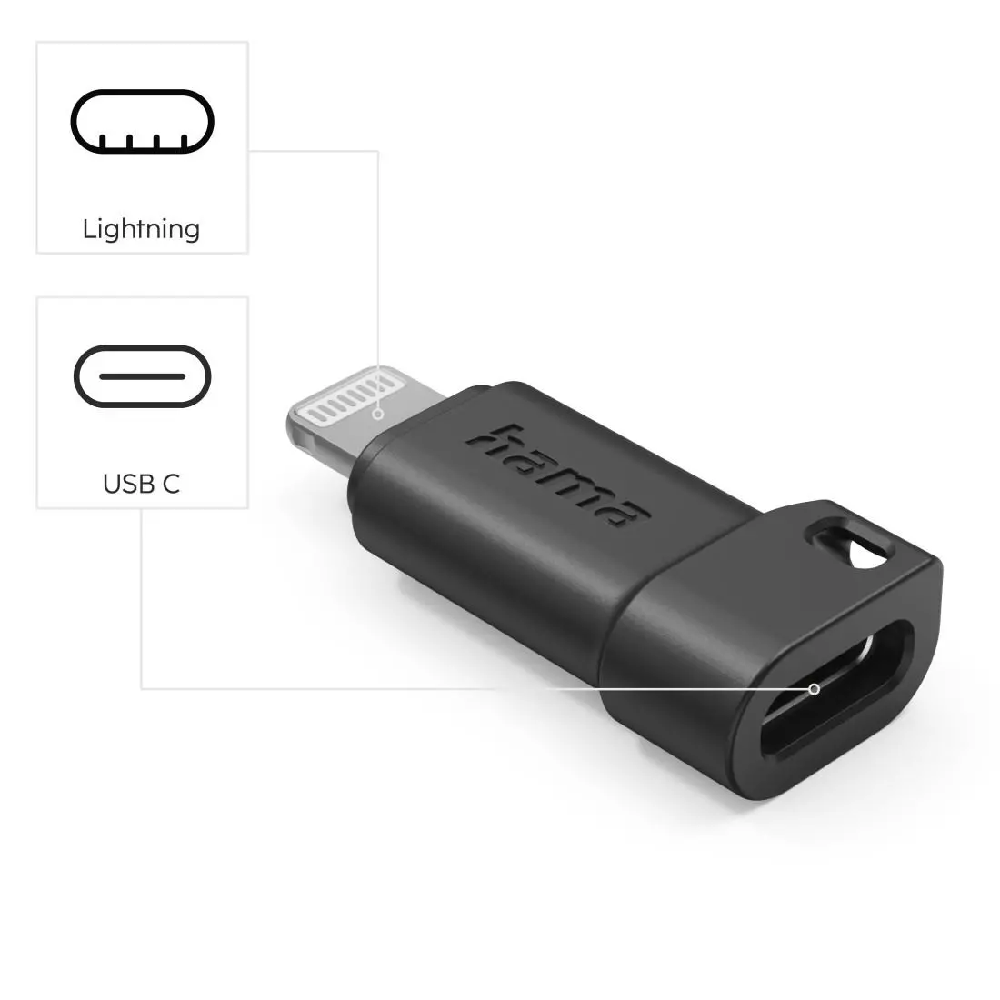 HAMA USB-C адаптер към Apple Lightning Plug, черен - image 5