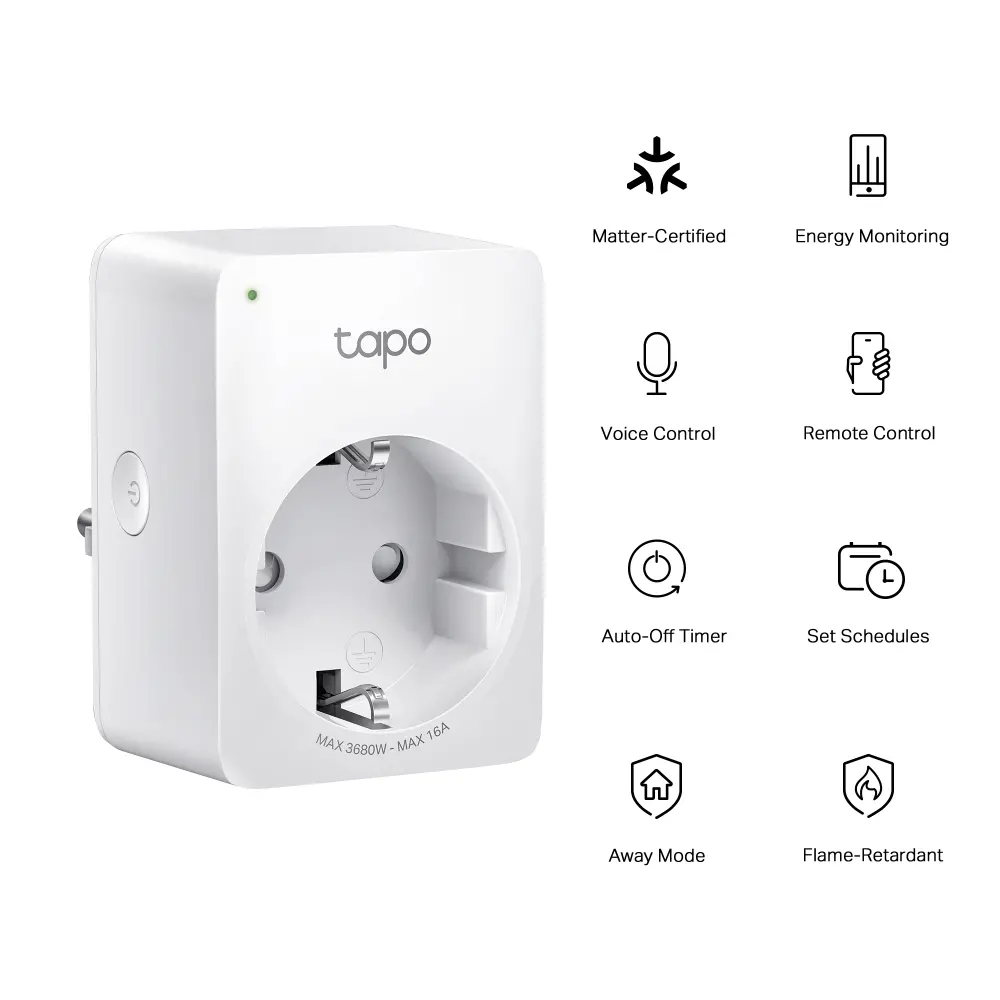 Управляем контакт TP-LINK Tapo P110M, 2990W, Wi-Fi, Matter-certified - image 1