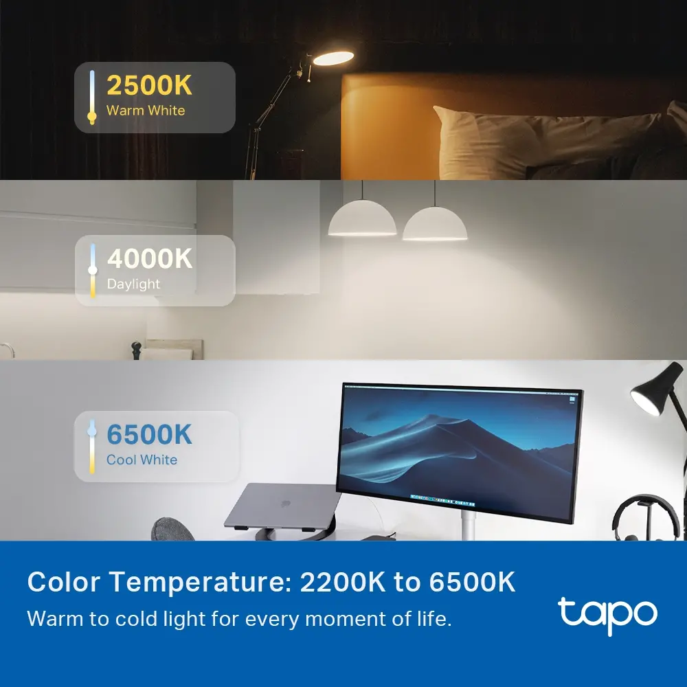 Лампа TP-Link Tapo L535E, E27, 8.6W, 2,500 K-6,500 K, 1055 lumens - image 2
