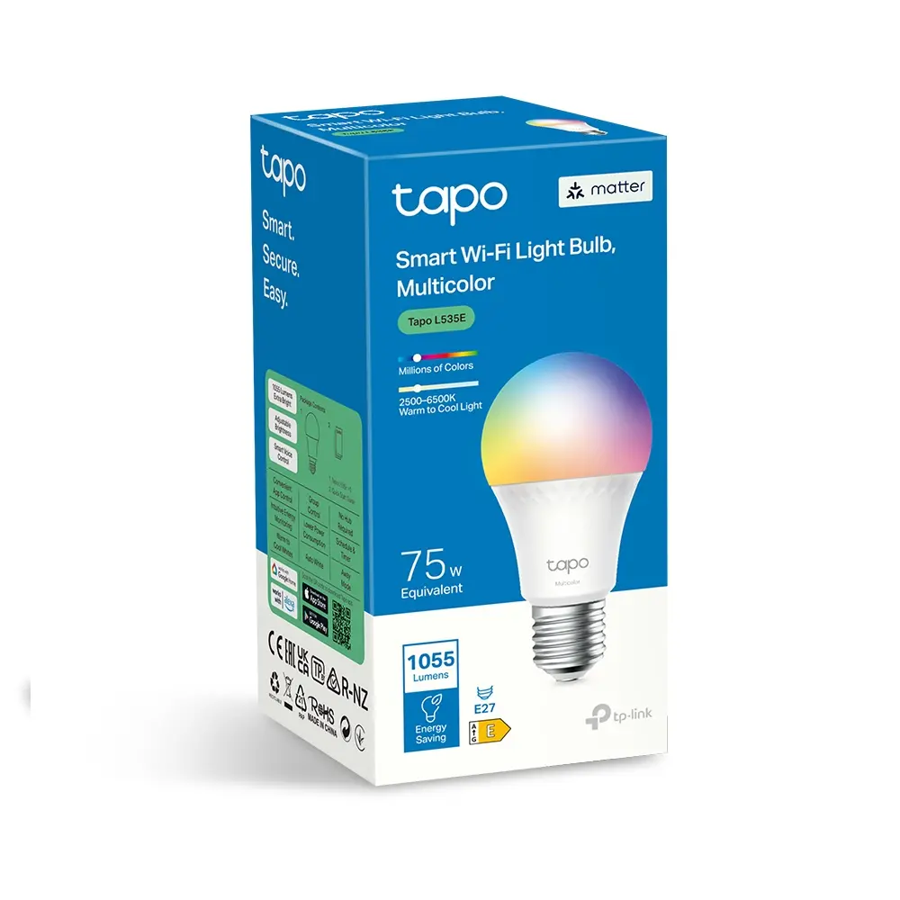 Лампа TP-Link Tapo L535E, E27, 8.6W, 2,500 K-6,500 K, 1055 lumens - image 6