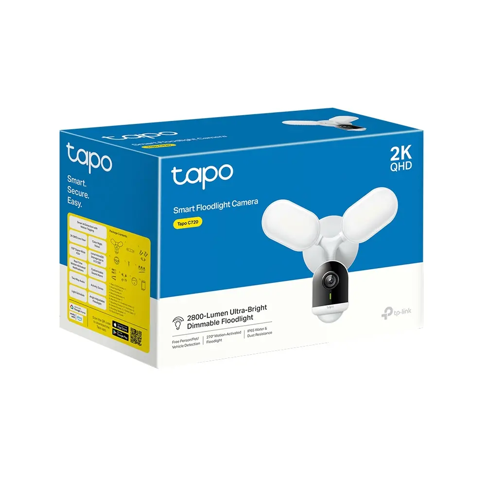 Камера TP-Link Tapo C720, интелигентна прожекторна, WiFi, ден/нощ-до 30м,outdoor - image 7