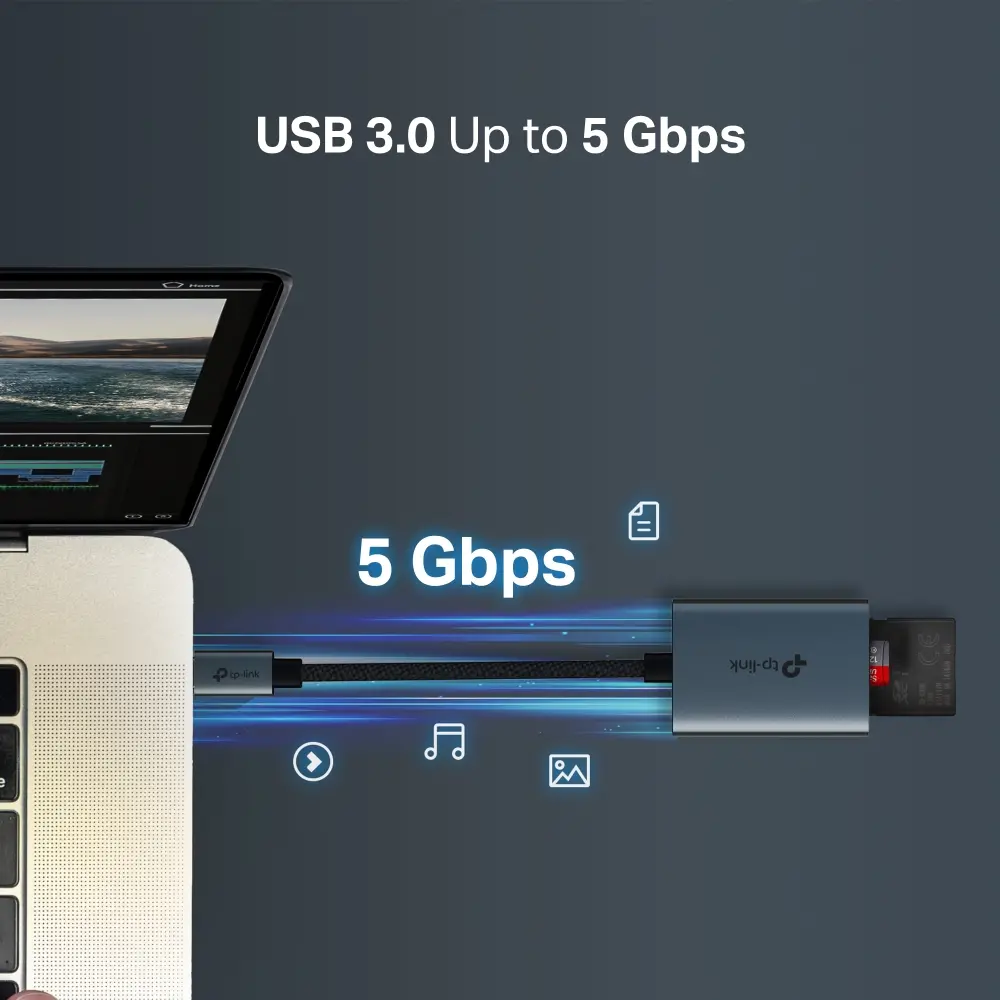 Четец на карти TP-LINK UA430C, USB 3.0 Type-C към SD и microSD 3.0 - image 5