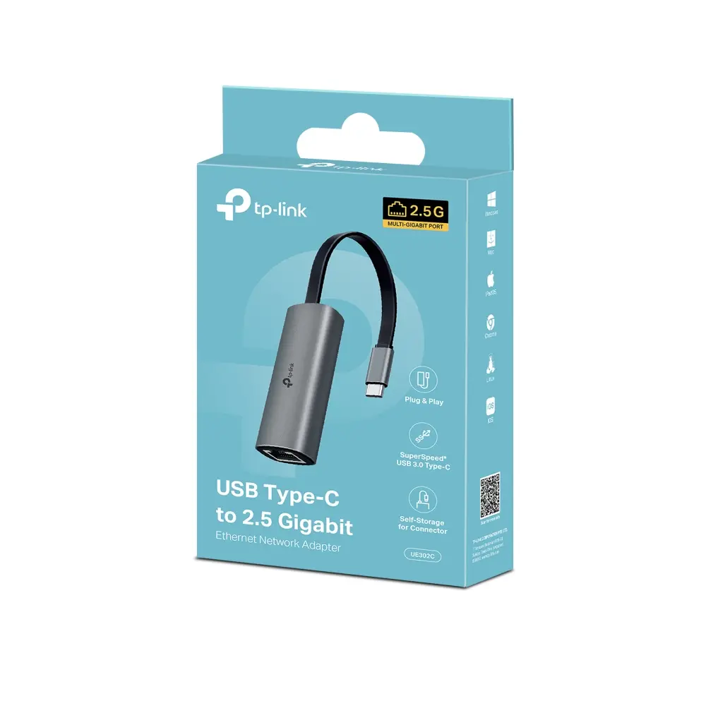 Адаптер за мрежа TP-LINK UE302C, RTL8153, USB 3.0 Type-C, 2.5 GbE порт - image 4