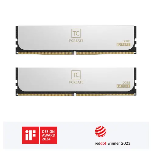 Памет Team Group T-CREATE EXPERT White DDR5 32GB(2x16GB) 6000MHz CL30