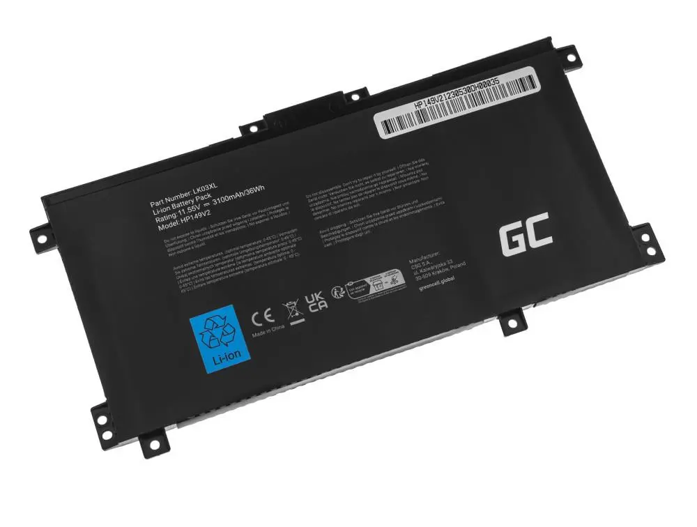 Батерия за лаптоп GREEN CELL, HP Envy x360 15-BP 15-BP000 15-BP100 15-CN 17-AE 17-BW LK03XL 11,55V 3100mAh - image 1