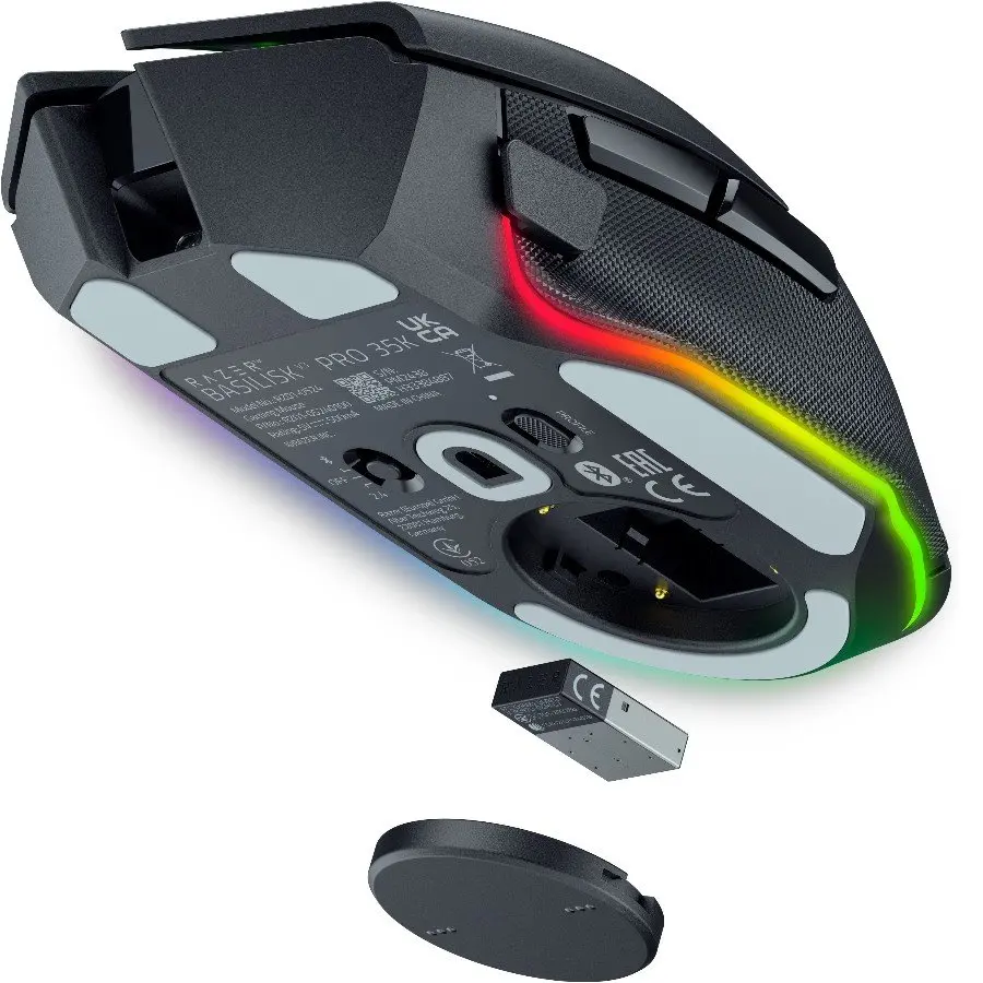 Razer Basilisk V3 Pro 35K, Gaming Mouse, Black, Razer HyperSpeed Wireless, Razer Chroma™ RGB, Focus Pro 35K Optical Sensor Gen-2, 35K DPI, 90-million Clicks, 4-Way Razer™ HyperScroll Tilt Wheel - image 3