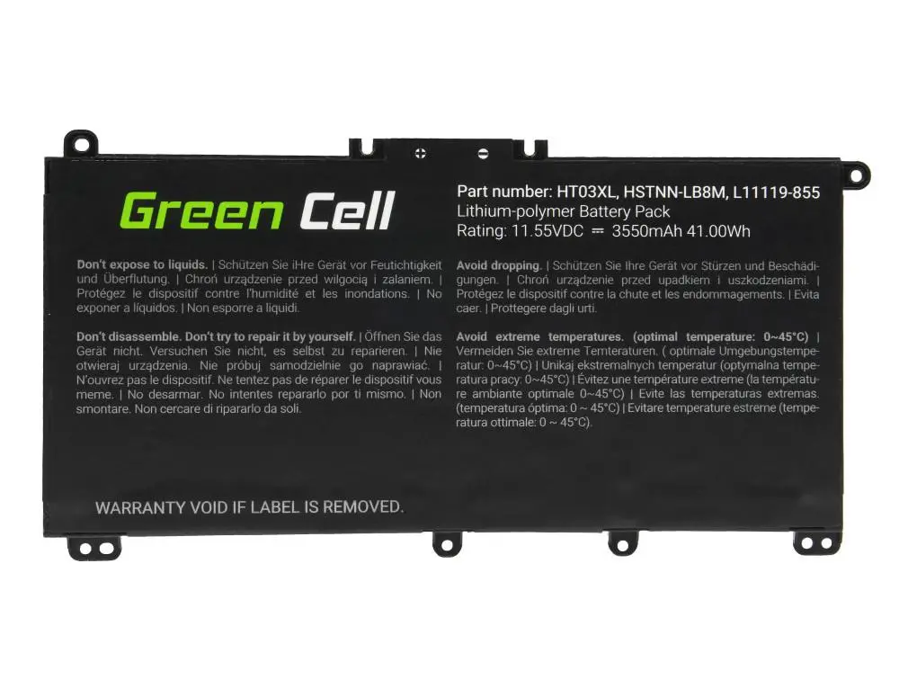 Батерия за лаптоп GREEN CELL, HP 250 G7 G8 255 G7 G8 240 G7 G8 245 G7 G8 470 G7, HP 14 15 17, HP Pavilion 14 15 HT03XL L11119-855 11,55V 3400mAh - image 2