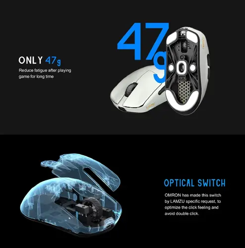 Lamzu професионална геймърска мишка MAYA X 8K - Wireless Gaming Mouse - Light Pink - image 6