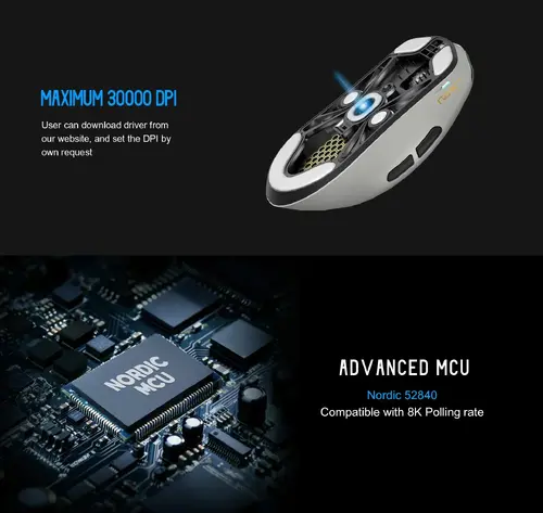 Lamzu професионална геймърска мишка MAYA X 8K - Wireless Gaming Mouse - Light Pink - image 7